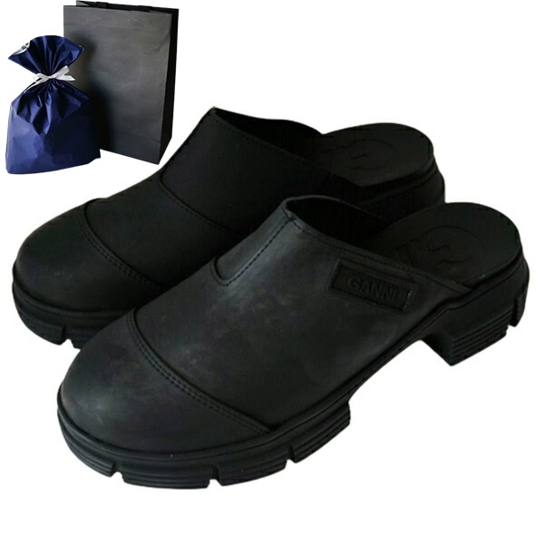 【ギフト包装無料】【送料無料】Ganni ガニー シティリサイクルラバーミュール　S1916099　 レディース 女性 ギフト プレゼント 誕生日 お祝いの通販は 28,432円