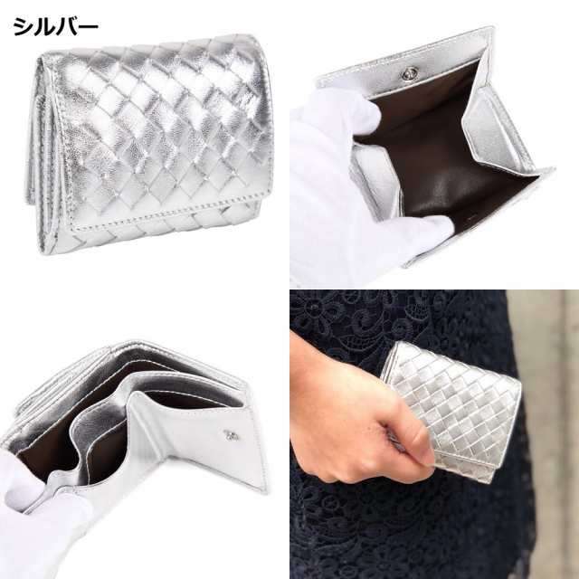 新品 人気！DIESEL シルバー 三つ折り財布 箱付属 レザー コンパクト
