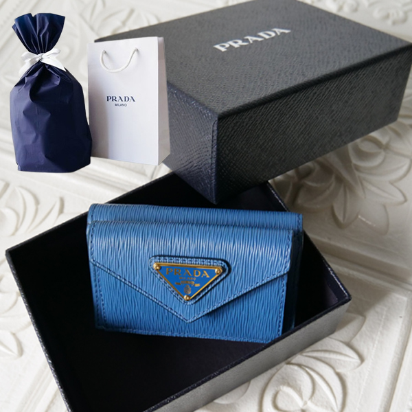 【新品■正規品■送料無料■ギフト包装無料】PRADA プラダ ミニバッグにも最適なサイズの三つ折り財布　1MH021_2DDU_F0215 レディース 女性 ギフト プレゼント 誕生日 お祝い
