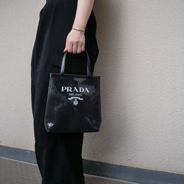 【新品■正規品■送料無料■ギフト包装無料】PRADA プラダ スパンコール メッシュ トートバッグS 1BG417 レディース ギフト プレゼント