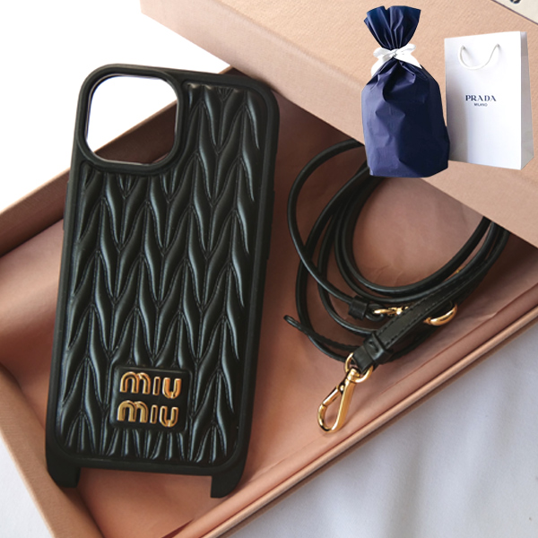 【新品■正規品■送料無料■ギフト包装無料】MIUMIU ミュウミュウ 斜め掛けできる iPhone15ケース　5ZH184_2FPP_F0002 レディース 女性 ギフト プレゼント 誕生日 お祝い 母の日クリスマス プレゼントの通販は