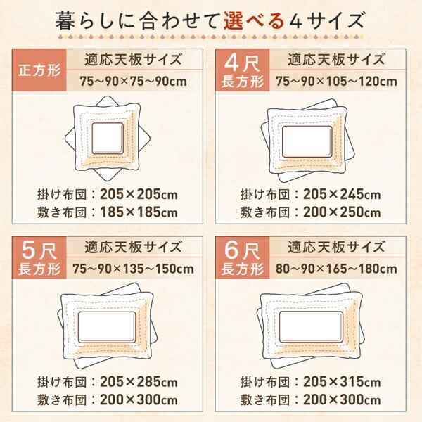 ギャッベ柄グラデーションデザインこたつ布団 こたつ布団カバー単品