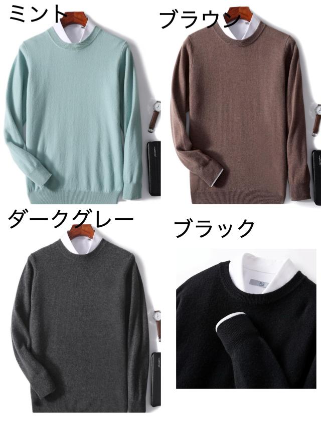カシミヤ100％ メンズ セーター カシミヤ セーター 紳士 クルーネック メンズ カシミヤセーター カシミア