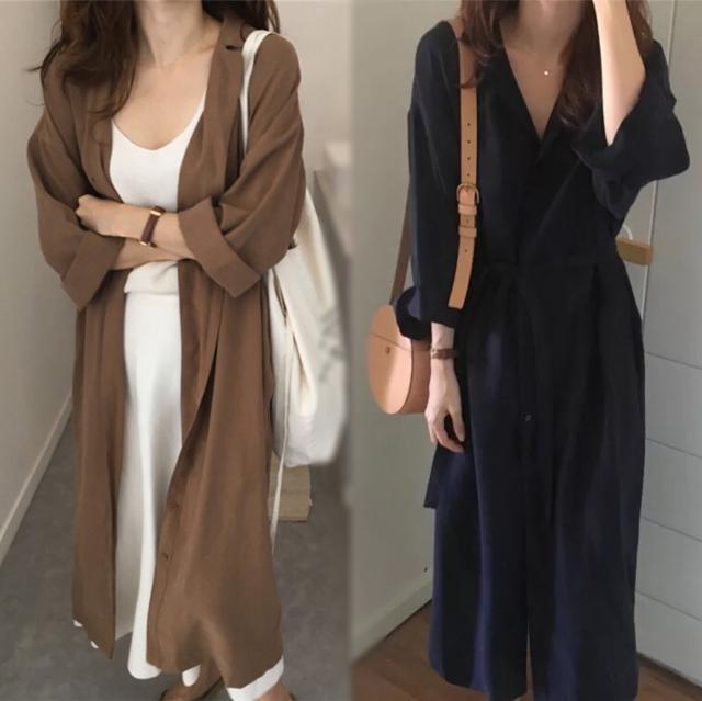 送料無料 ロングカーディガン シャツワンピース ロングワンピース ロングシャツ レディース Vネック ロングブラウス 長袖 春 ゆったりの通販はau Wowma プリマーク