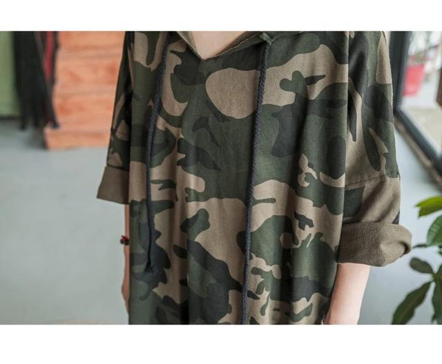送料無料 パーカー レディース ロングパーカー フード付 七分袖 迷彩柄 スエット スウェット ルームウエア 部屋着 春秋 ヒップホップの通販はau Pay マーケット プリマーク