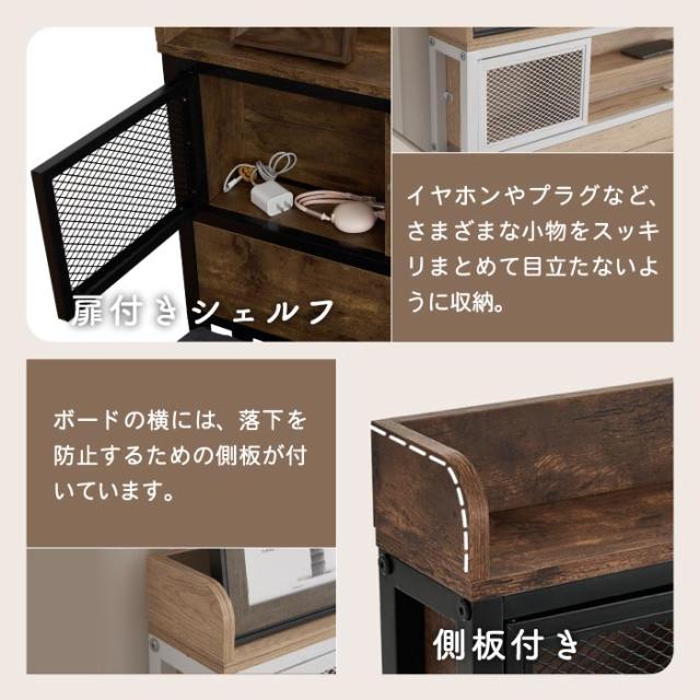 組立式 ベッドフレーム ダブルベッド パイプベッド コンセント付き 宮付き 棚付き 木目調 コンセント ベッド スチール ヴィンテージ風 アイアンベッド シンプル ロータイプ 飾り棚 収納 耐荷重180kg 通気性 大人 1人 2人 ナチュラル インダストリアル_6