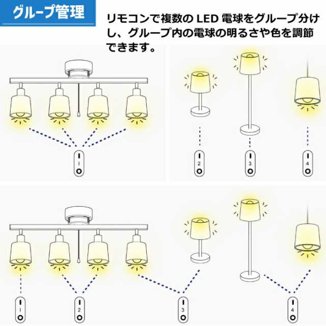 LED電球 E26口金 6個セット フィラメント電球 調光 調色 リモコン付き