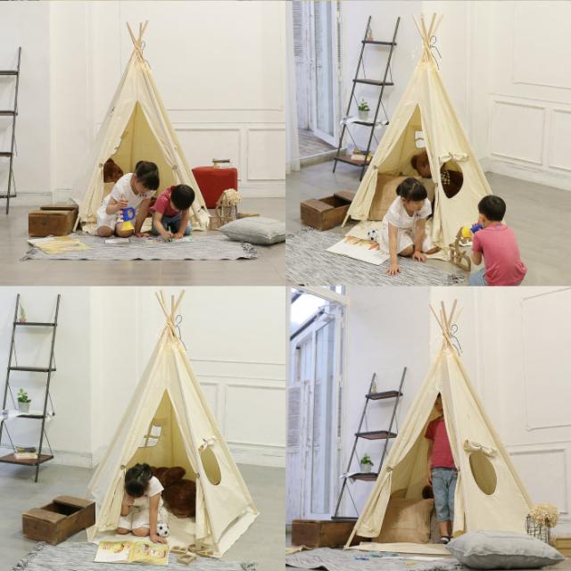 テント 子供用テント ミニテント 折りたたみ リトル ティピー ティーピー リトル ティピー インテリア雑貨 おしゃれ 子供用遊具テント 秘密基地 収納袋付き 簡易組立 持ち運び コンパクト キッズハウス 窓付 隠れ家 おうち時間 北欧 室内 屋外 ベランダ ピクニック_6