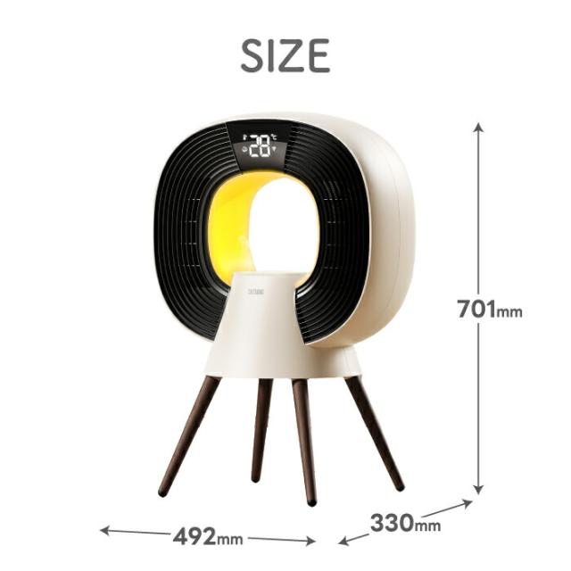 加湿機能付 ヒーター 電気ストーブ 1200W 暖房 速暖 温度設定 PTCヒーター 加湿器 1.3L 6段階 sothing 1台2役 タイマー 広範囲 大空間 静音 省エネ ライト 照明 ミスト リモコン 空間演出 あったか 電気ヒーター あたため デザイン 暖房器具 冬物家電 小型 冷え対策 おしゃれ
