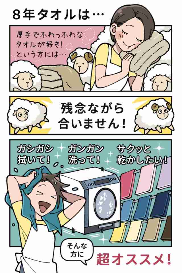 フェイスタオル セット 8年タオル 選べる6枚セット 240匁 [M便 1/1]の