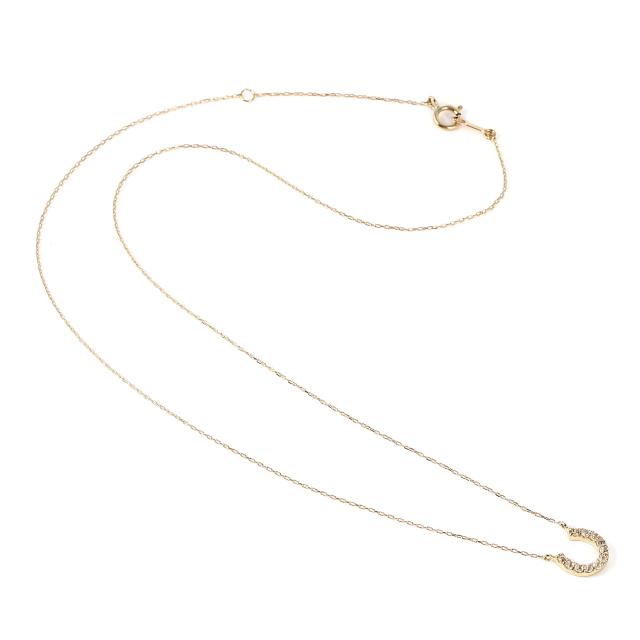 18金 ネックレス ムーンストーン 0.1ct ホースシュー レディース プレゼント ゴールド アクセサリー ペンダント_4