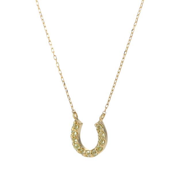 18金 ネックレス ペリドット 0.1ct ホースシュー レディース プレゼント ゴールド アクセサリー ペンダント_1