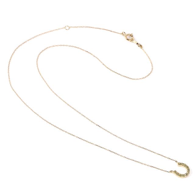 18金 ネックレス ペリドット 0.1ct ホースシュー レディース プレゼント ゴールド アクセサリー ペンダント_2