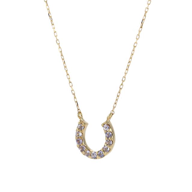 18金 ネックレス タンザナイト 0.1ct ホースシュー レディース プレゼント ゴールド アクセサリー ペンダント_1