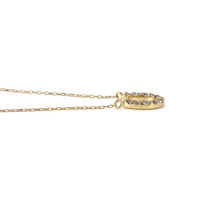 18金 ネックレス タンザナイト 0.1ct ホースシュー レディース プレゼント ゴールド アクセサリー ペンダント_2