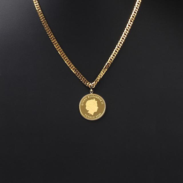 純金 K24 ホース 1/2oz 金貨 コイン ペンダントトップ シンプル K18 枠