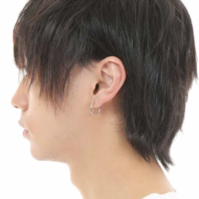 プラチナ フープ ピアス 1.5×15mm 両耳 Pt900 シンプル 定番 レディ