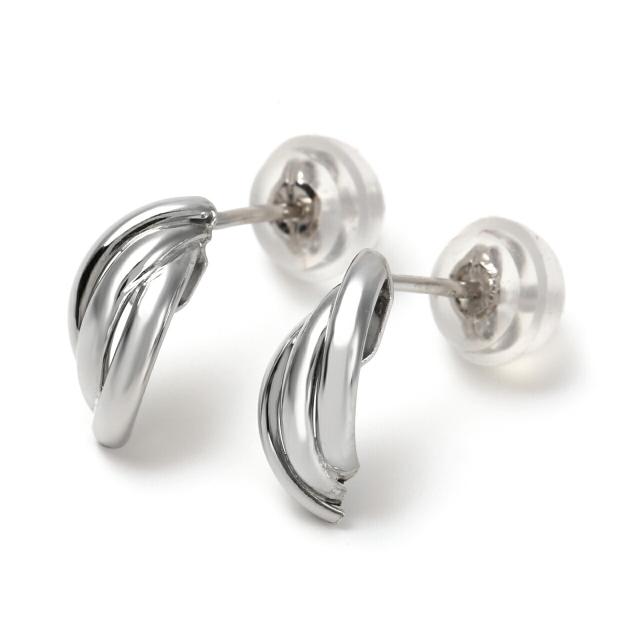 プラチナピアス　ひねりピアス プラチナ ピアス スリーラインひねり レディース 両耳 Pt900