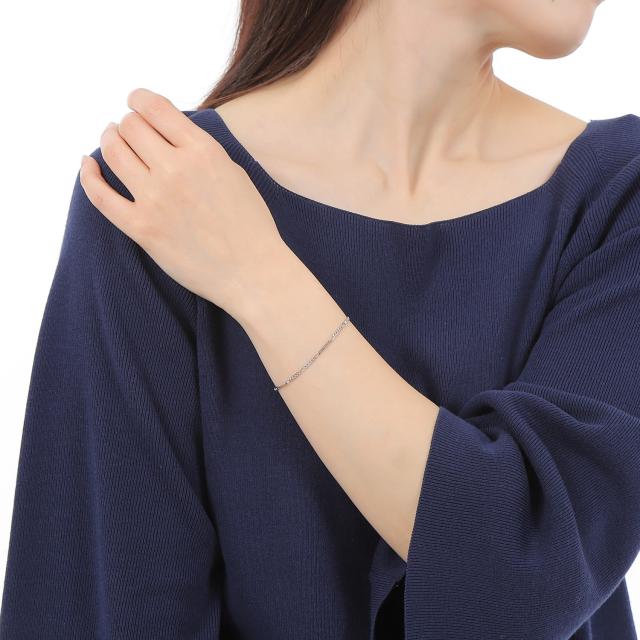プラチナ ブレスレット フィガロ チェーン レディース メンズ アクセサリー_5