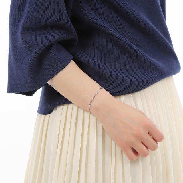 プラチナ ブレスレット フィガロ チェーン レディース メンズ アクセサリー_6