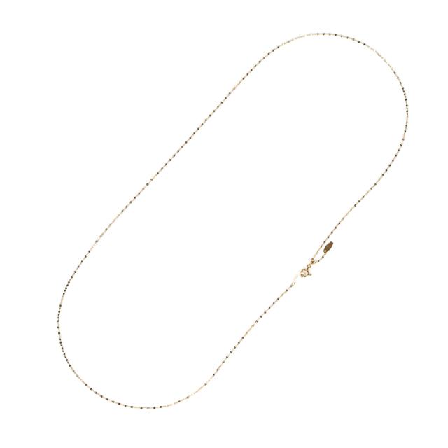 18金 ネックレス ペタル チェーン 60cm ゴールド フリーアジャスター 幅1.2mm アクセサリー_2