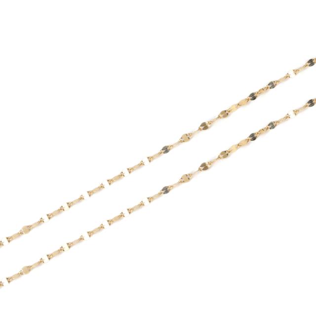 18金 ネックレス ペタル チェーン 60cm ゴールド フリーアジャスター 幅1.2mm アクセサリー_3