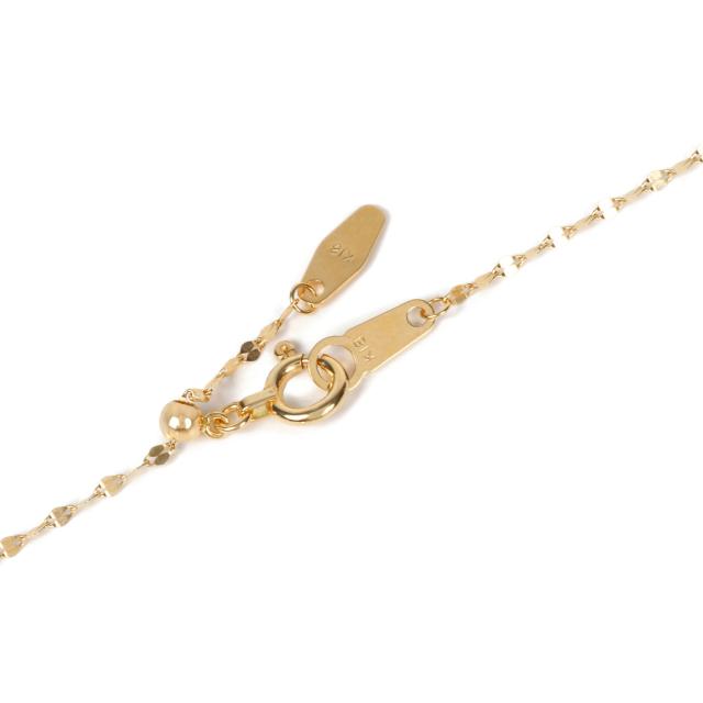 18金 ネックレス ペタル チェーン 60cm ゴールド フリーアジャスター 幅1.2mm アクセサリー_4