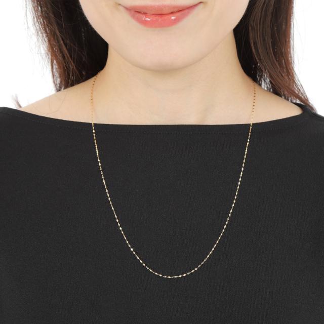 18金 ネックレス ペタル チェーン 60cm ゴールド フリーアジャスター 幅1.2mm アクセサリー_5