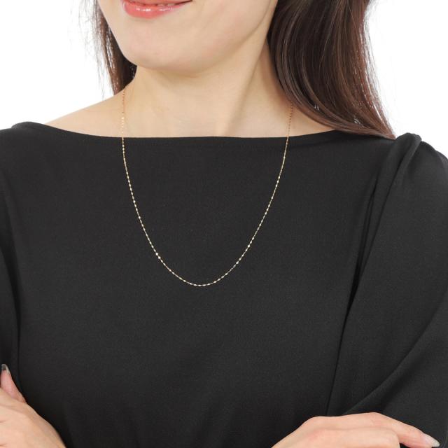 18金 ネックレス ペタル チェーン 60cm ゴールド フリーアジャスター 幅1.2mm アクセサリー_8