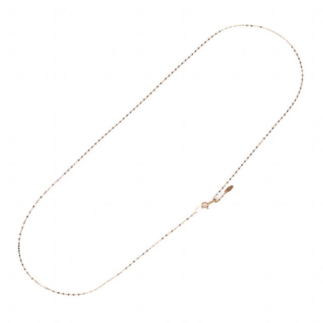 18金 ネックレス ペタル チェーン 60cm ピンクゴールド フリーアジャスター 幅1.2mm アクセサリー_3