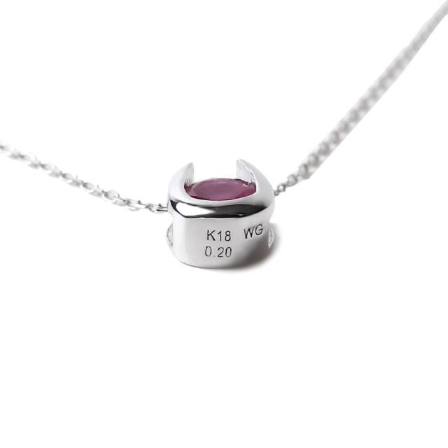 ネックレス レディース 18金 ルビー 0.2ct 一粒 馬蹄 クローバー デザイン ホースシュー k18 18k 人気 プレゼント 誕生日 女性 彼女 妻 おしゃれ きれい かわいい かっこいい ゴールド アクセサリー 首飾り ペンダント チェーン ギフト 贈り物 送料無料_3