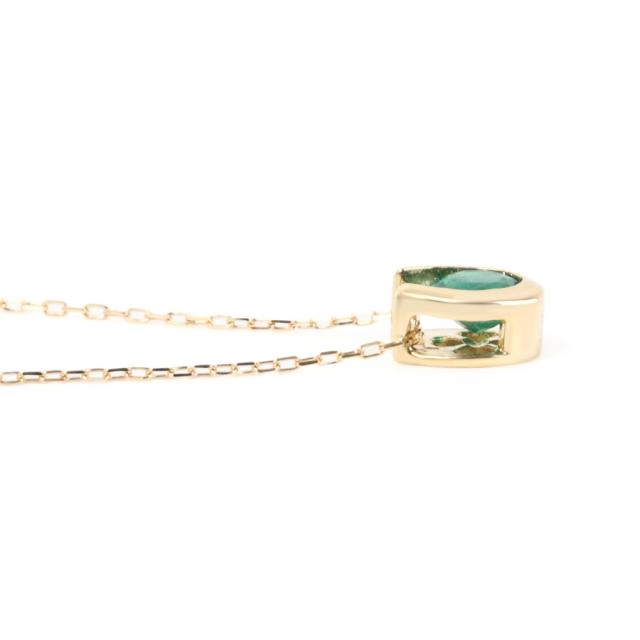 ネックレス レディース 18金 エメラルド 一粒 0.2ct 馬蹄 クローバー デザイン ホースシュー k18 18k 人気 プレゼント 誕生日 女性 彼女 妻 おしゃれ きれい かわいい かっこいい ゴールド アクセサリー 首飾り ペンダント チェーン ギフト 贈り物 送料無料_3