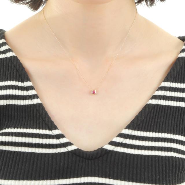 ネックレス レディース 18金 ルビー 0.2ct 一粒 馬蹄 クローバー デザイン ホースシュー k18 18k 人気 プレゼント 誕生日 女性 彼女 妻 おしゃれ きれい かわいい かっこいい ゴールド アクセサリー 首飾り ペンダント チェーン ギフト 贈り物 送料無料_6