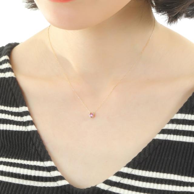 ネックレス レディース 18金 ルビー 0.2ct 一粒 馬蹄 クローバー デザイン ホースシュー k18 18k 人気 プレゼント 誕生日 女性 彼女 妻 おしゃれ きれい かわいい かっこいい ゴールド アクセサリー 首飾り ペンダント チェーン ギフト 贈り物 送料無料_7
