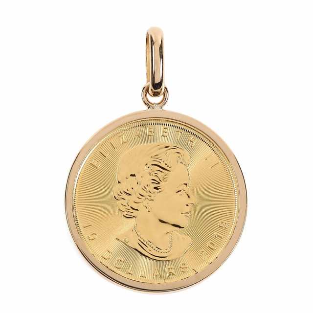純金 カナダ メイプルリーフ 金貨 1/4oz コイン ペンダント