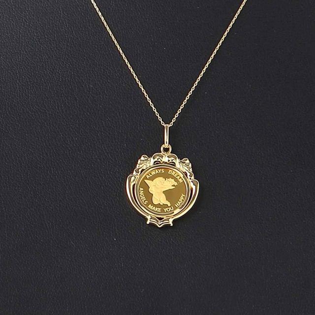 コイン トップ エンジェル　純金 K24 K18 1/25オンス 純金 K24 エンジェル 1/25oz 金貨 ペンダントトップ コイン K18