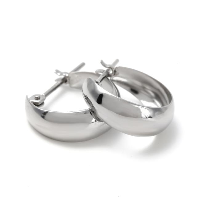フープピアス プラチナ 月甲 5×13mm Pt900 両耳 レディース メンズ