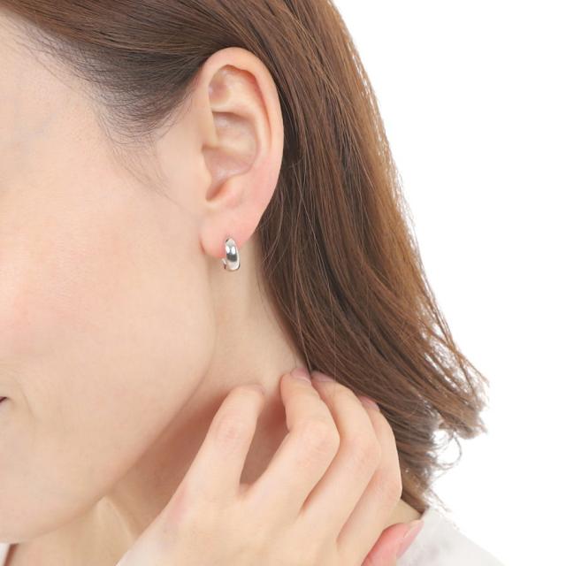 フープピアス プラチナ 月甲 5×13mm Pt900 両耳 レディース メンズ