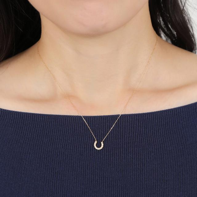 18金 ネックレス ムーンストーン 0.1ct ホースシュー レディース プレゼント ゴールド アクセサリー ペンダント_6