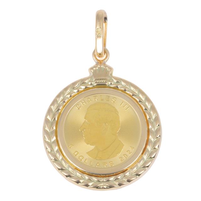 純金 カナダ メイプルリーフ 金貨 1/10oz コイン ペンダント