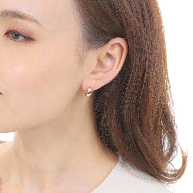 18金 フープピアス 月甲 5×13mm リング ピアス 両耳 レディース メンズ 三日月 丸形 アクセサリー_7