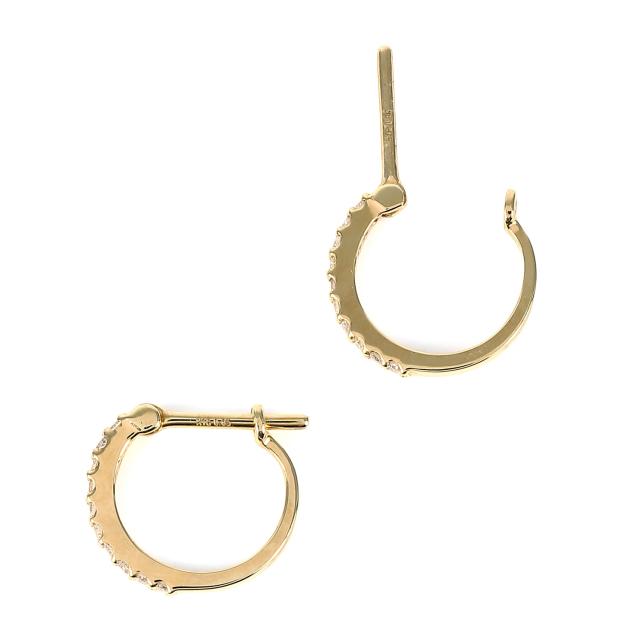 18金【フープ+クロスピアス 天然ダイヤモンド0.1ct】2way 新品！ 18金【フープ+クロスピアス 天然ダイヤモンド0.1ct】2way 新品！