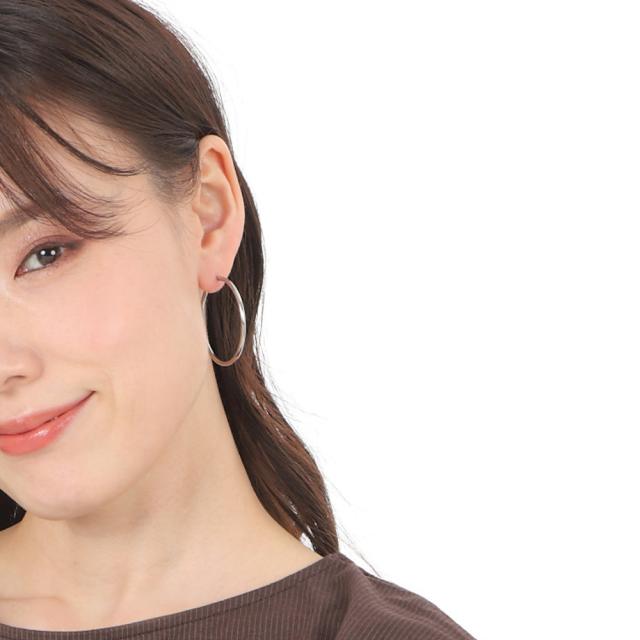プラチナ フープピアス 2.0×40mm 両耳 リング ピアス レディース
