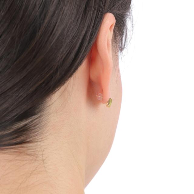 18金 ピアス ペリドット 0.8ct スクエア ゴールド 両耳 レディースの 