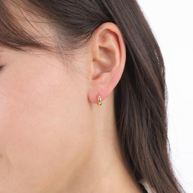 18金 フープピアス 月甲 3×10mm 両耳 レディース メンズ 三日月 丸形 リング 輪っか アクセサリー_6