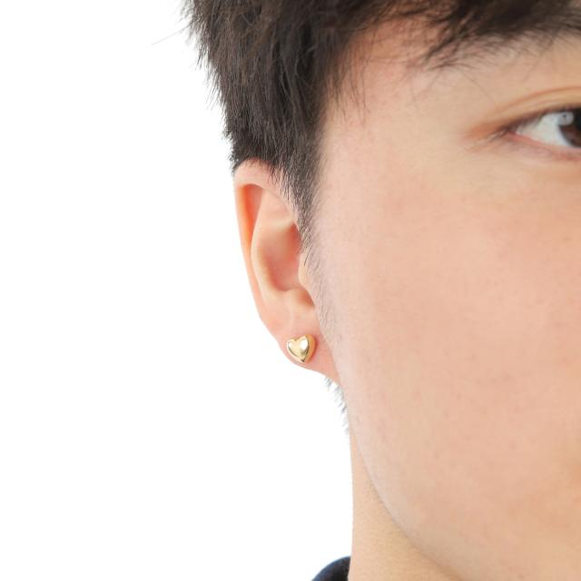 18金 ピアス ぷっくり ハート (L) ゴールド レディース セカンドピアス 両耳 アクセサリー_8