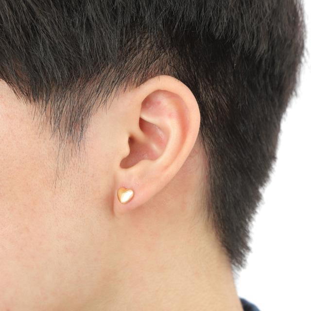 18金 ピアス ぷっくり ハート (L) ゴールド レディース セカンドピアス 両耳 アクセサリー_9
