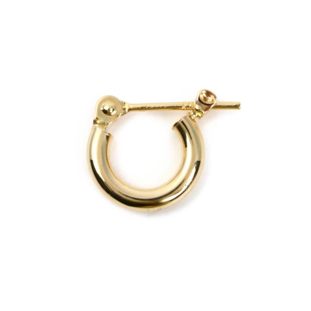 18金 フープピアス 2.0×10mm 片耳 ゴールド リング ピアス レディース 