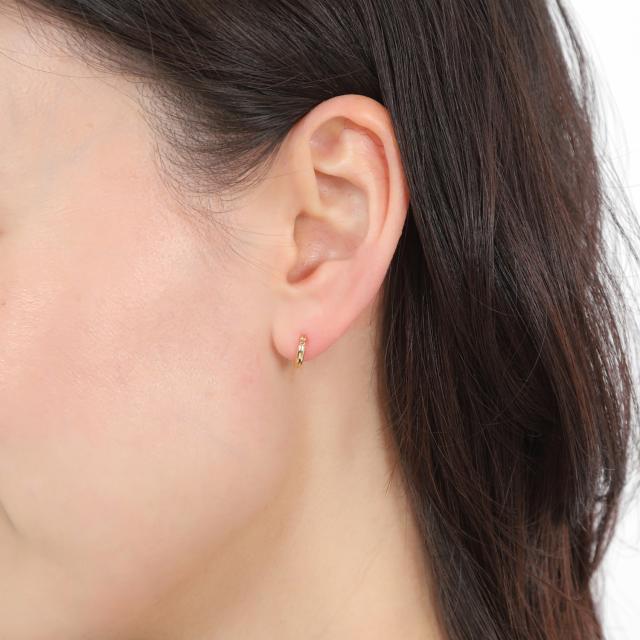 18金 フープピアス 2.0×10mm 片耳 ゴールド リング ピアス レディース