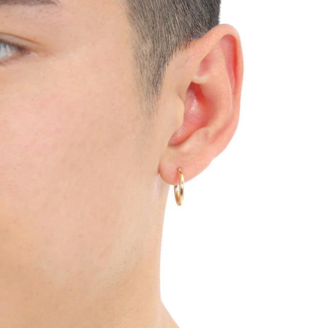 18金 フープピアス 2.0×15mm 両耳 ゴールド リング ピアス レディース メンズ_10
